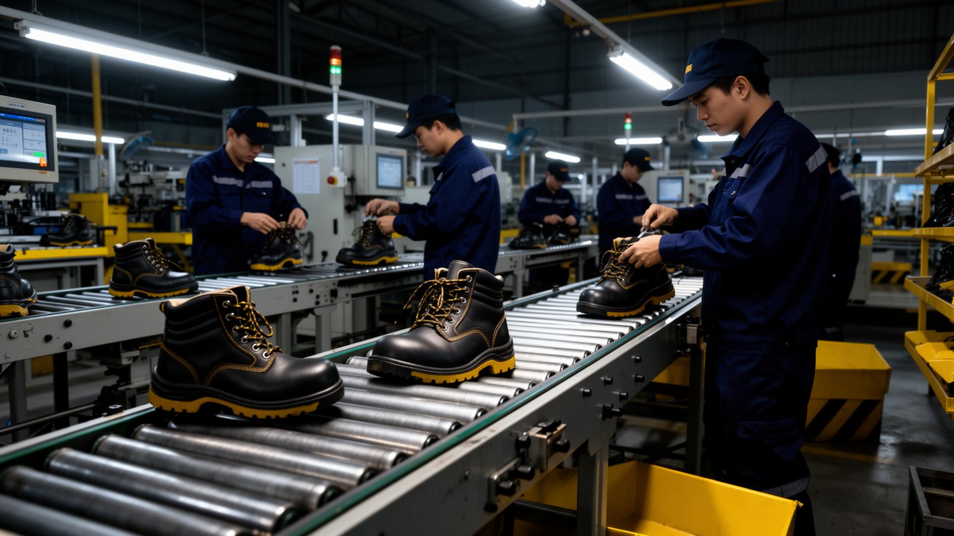TitanShield safety footwear production line in Vietnam